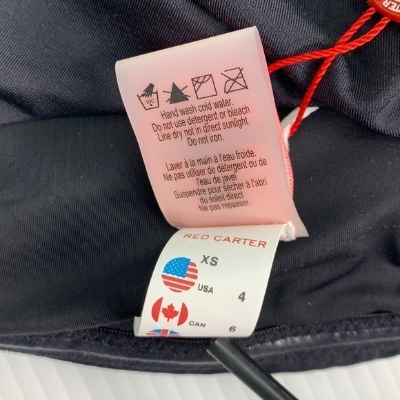 Red Carter Size XS 4 Black One Piece Swimsuit NWT Removable Strap Crochet Sides - Picture 3 of 12